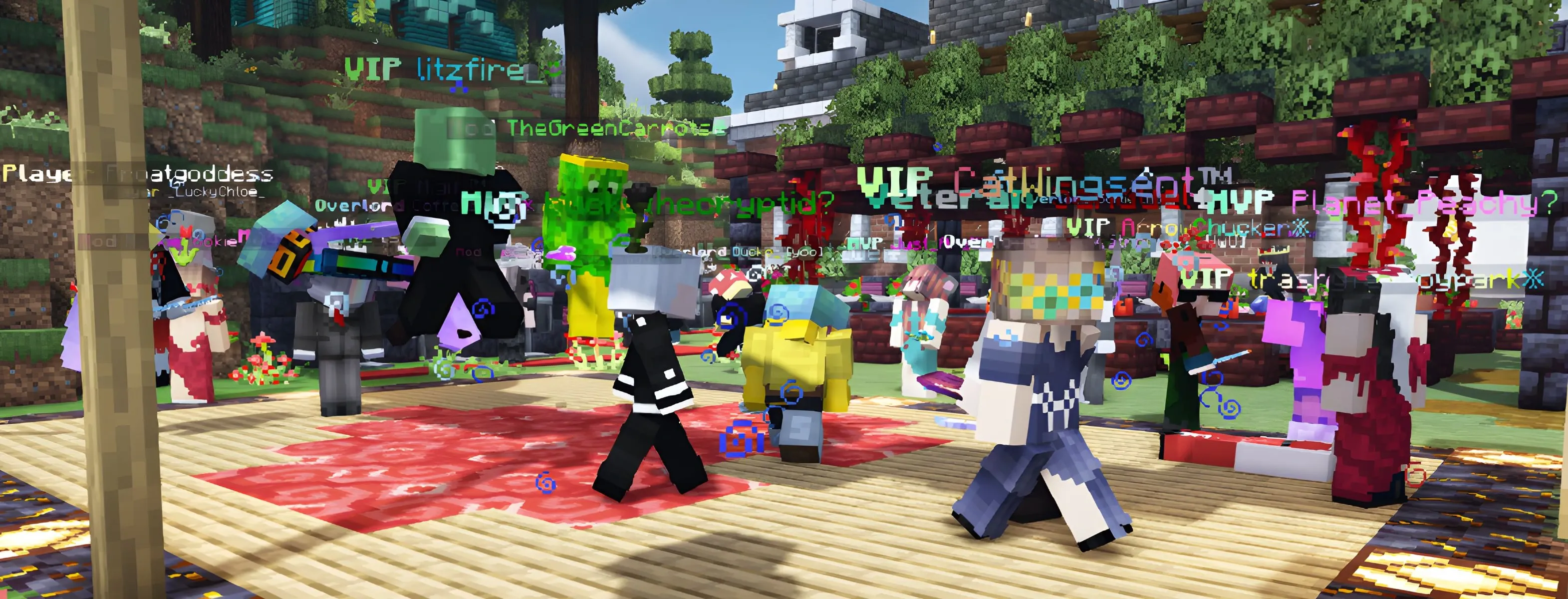 Players gathering for a community event on Vanilla Europa