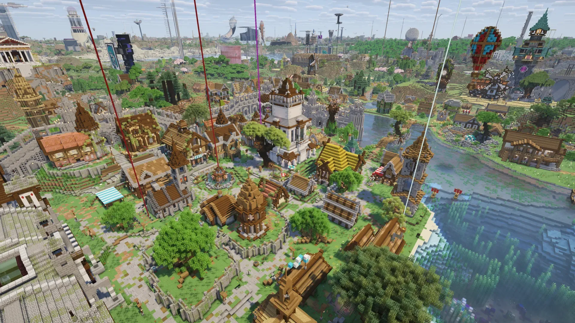 Spawn Town on Vanilla Europa, built entirely in vanilla survival mode