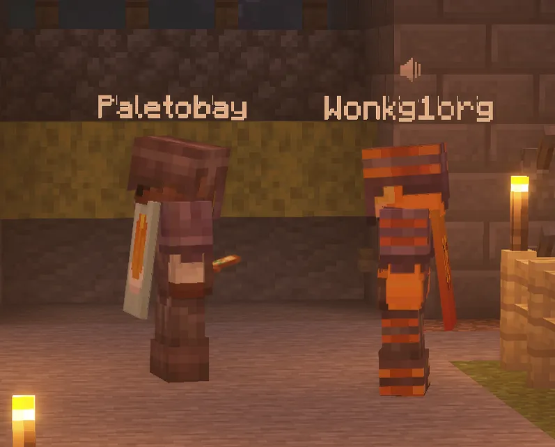 Two players talking to eachother via proximity-chat on Vanilla Europa